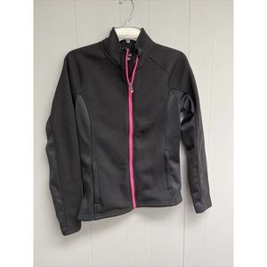 Spyder Knit Full Zip Up Jacket Black‎ Pink Medium EUC